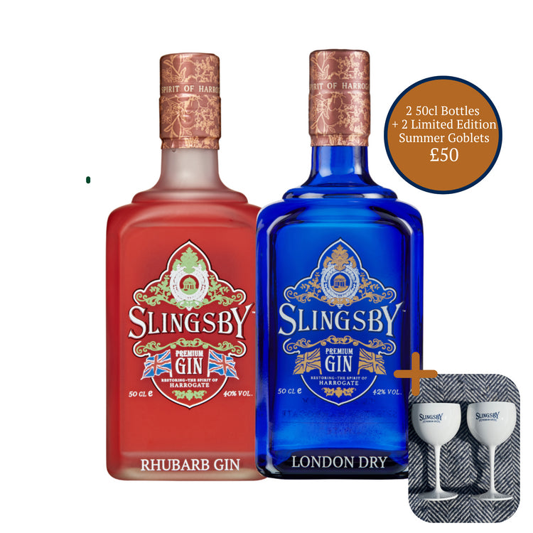 1 x Rhubarb 50cl + 1 x London Dry 50cl PLUS 2 Summer Goblets for £50 : SUMMER PROMO