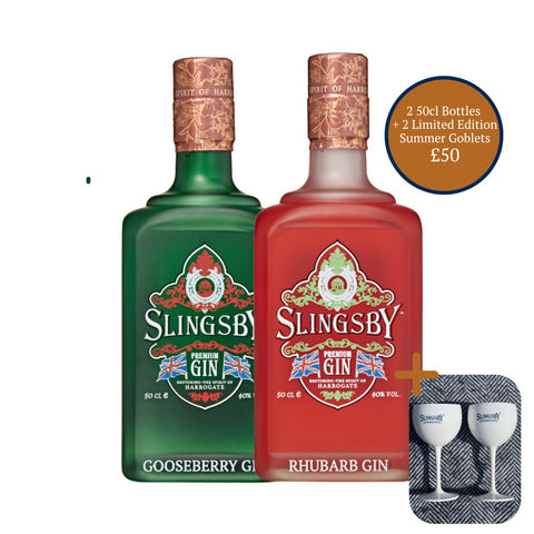 1 x Gooseberry 50cl + 1 x Rhubarb 50cl PLUS 2 Summer Goblets for £50 : SUMMER PROMO